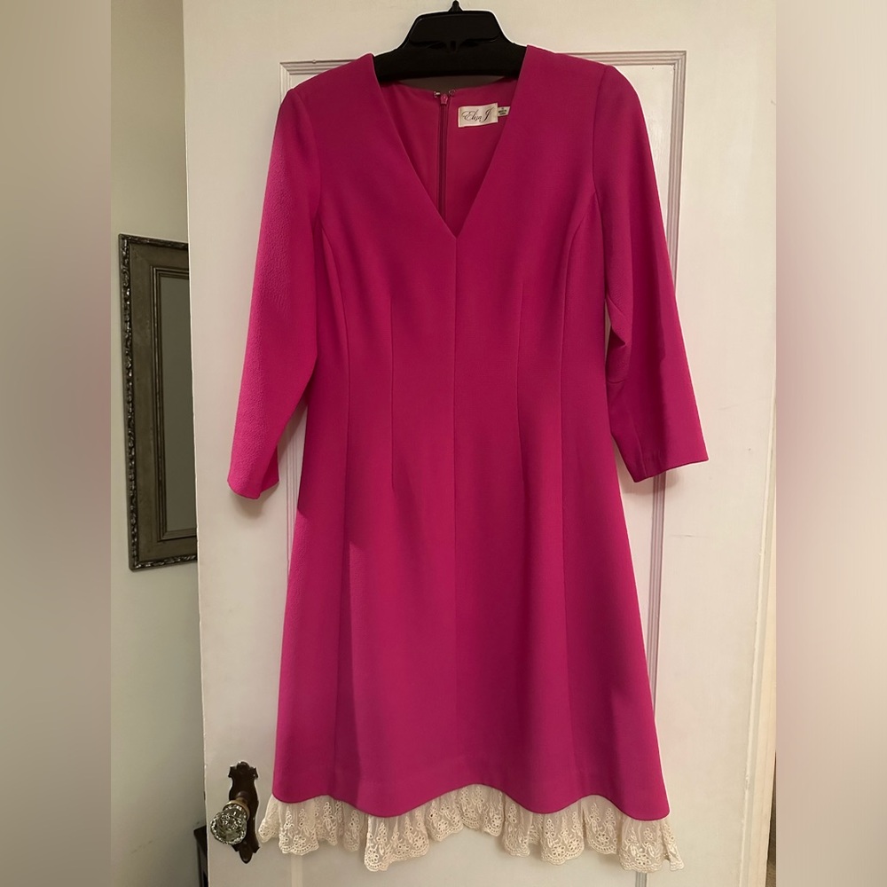 Cute hot pink day dress.